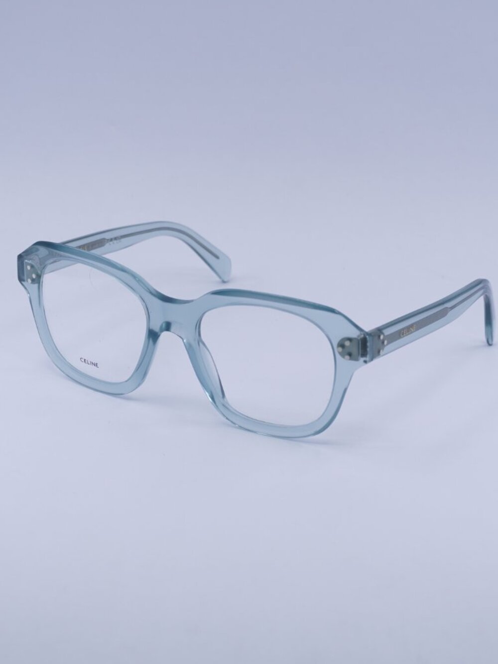 Celine CL50124I 093 Square Eyeglasses 52mm - Shiny Transparent Lime